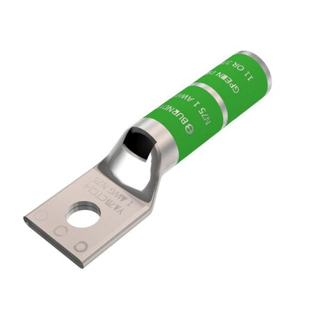 Burndy Cu Tubing Hylug (One Hole Code), 1 Hole with Inspection Window, #1 AWG YAZ1CTC14